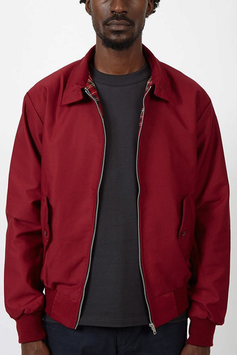 Men's Tartan-Lined Harrington Zip-Up Jacket