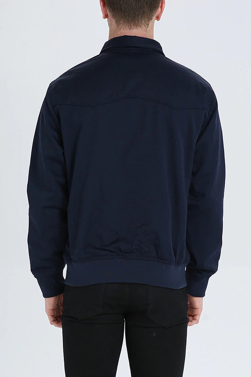 Men's Tartan-Lined Harrington Zip-Up Jacket