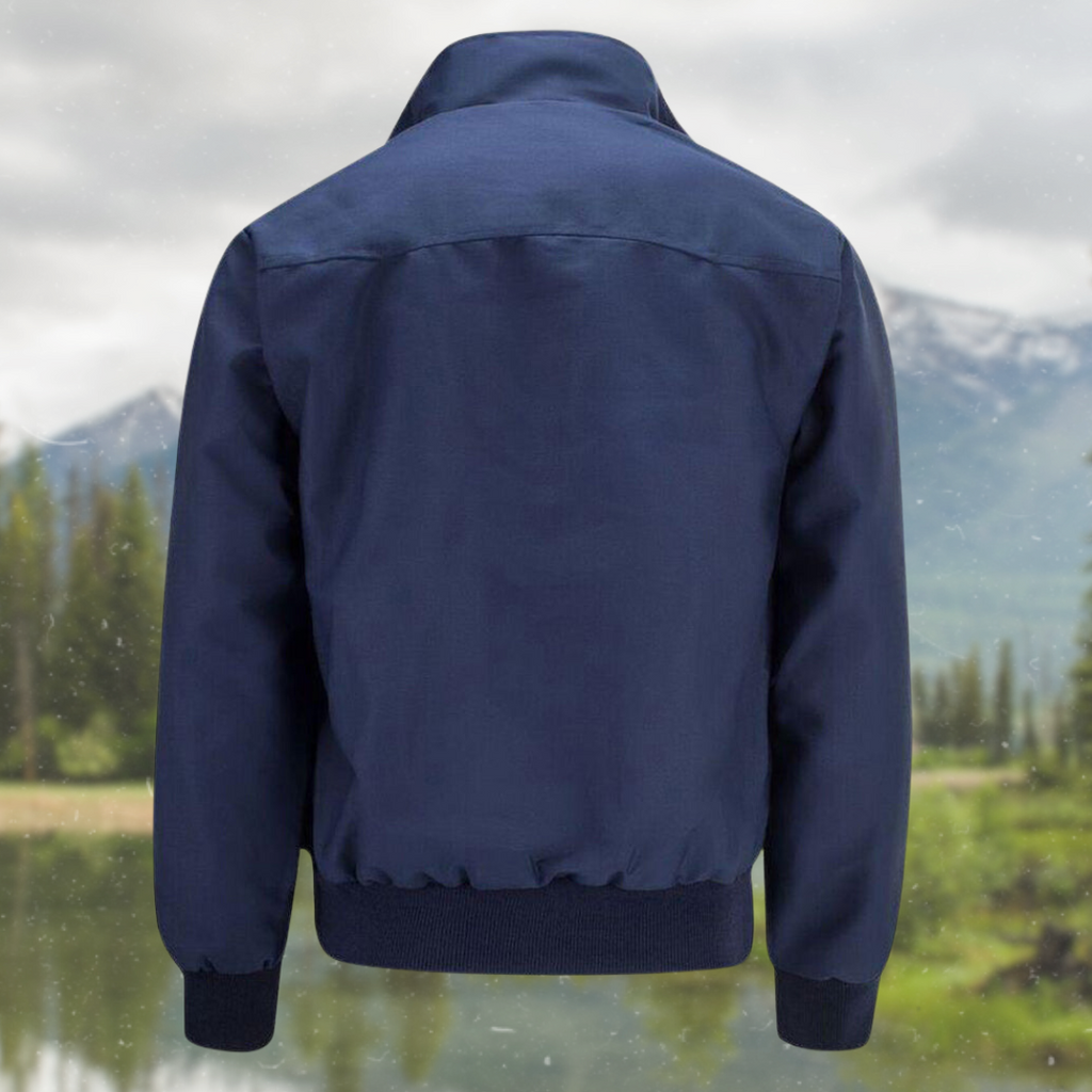 Men's Tartan-Lined Harrington Zip-Up Jacket