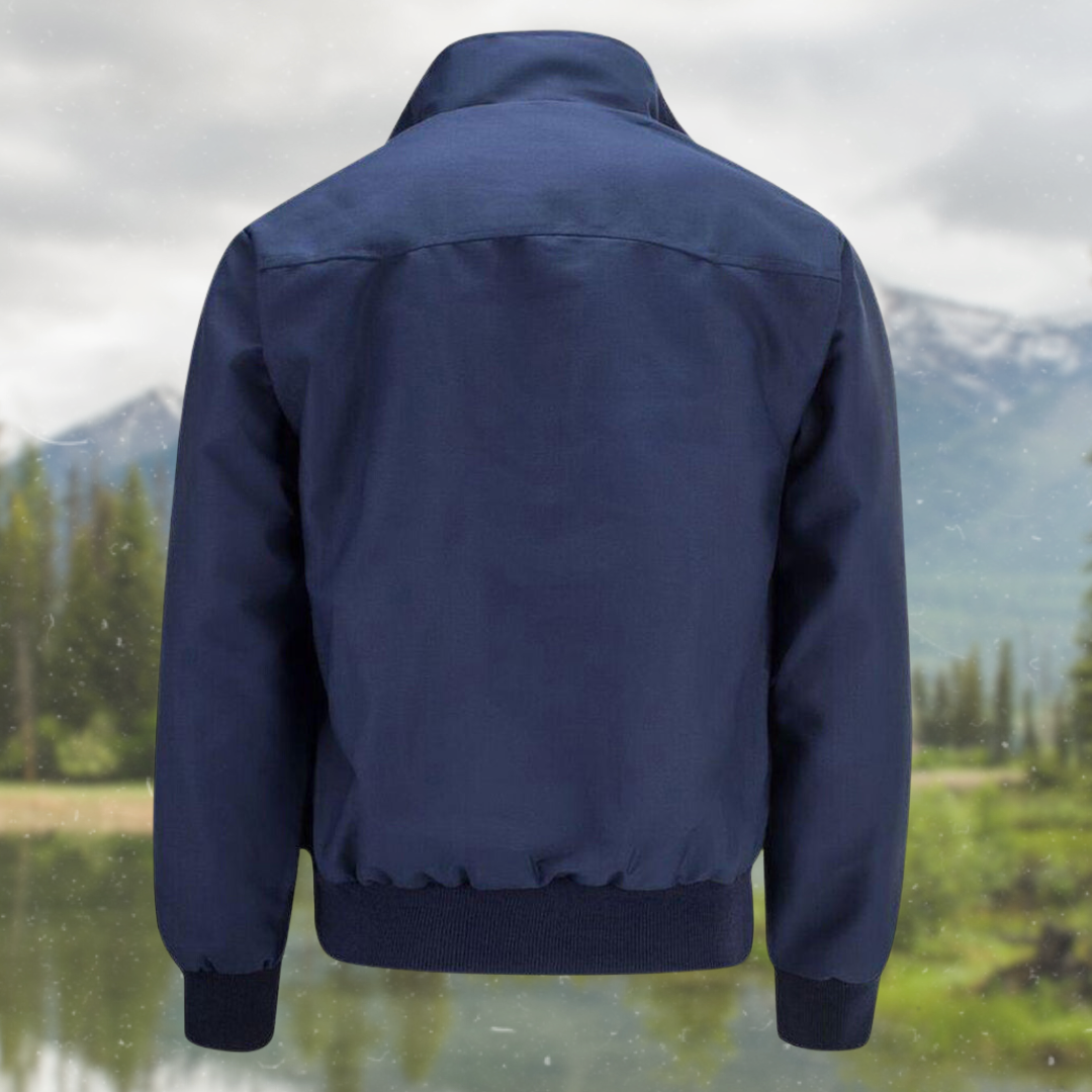 Men's Tartan-Lined Harrington Zip-Up Jacket