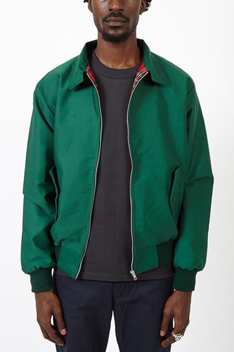 Men's Tartan-Lined Harrington Zip-Up Jacket - Blue