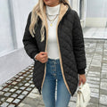 Women's Hooded Longline Puffer Coat - Black
