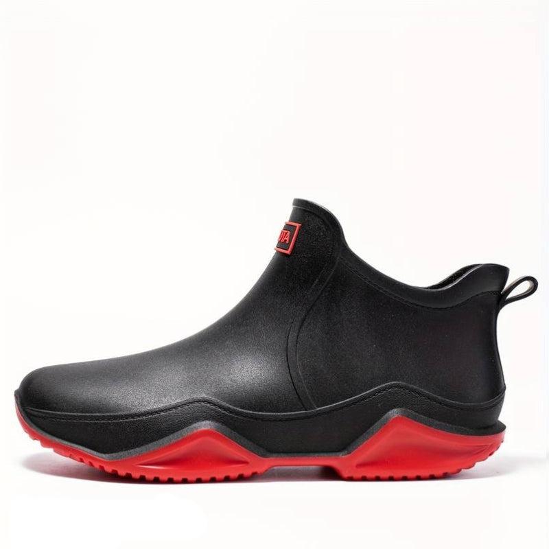Women's Waterproof Mid-Calf Comfort Boots - Black/Red
