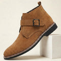 Men's Buckled Ankle Boots - Brown