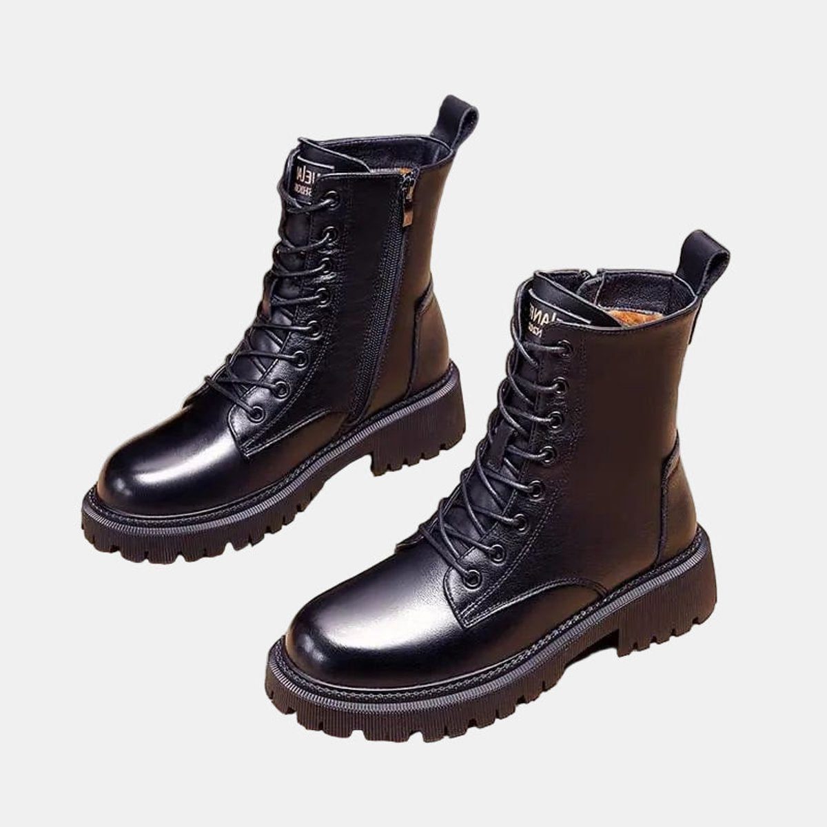Women's Fleece-Lined Lace-Up Combat Boots