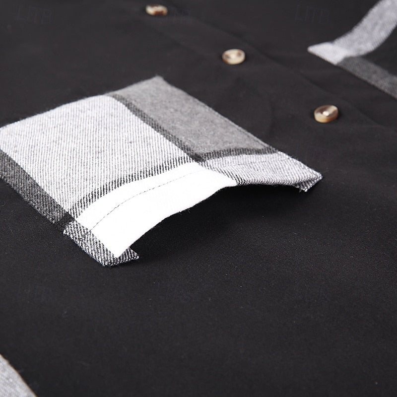 Men's Patchwork Contrast-Panel Shirt Jacket