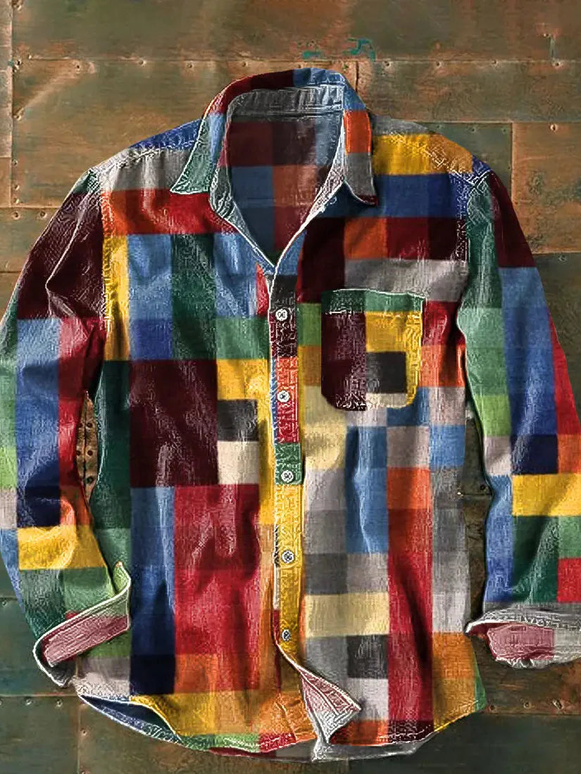 Men's Printed Long-Sleeve Shirt