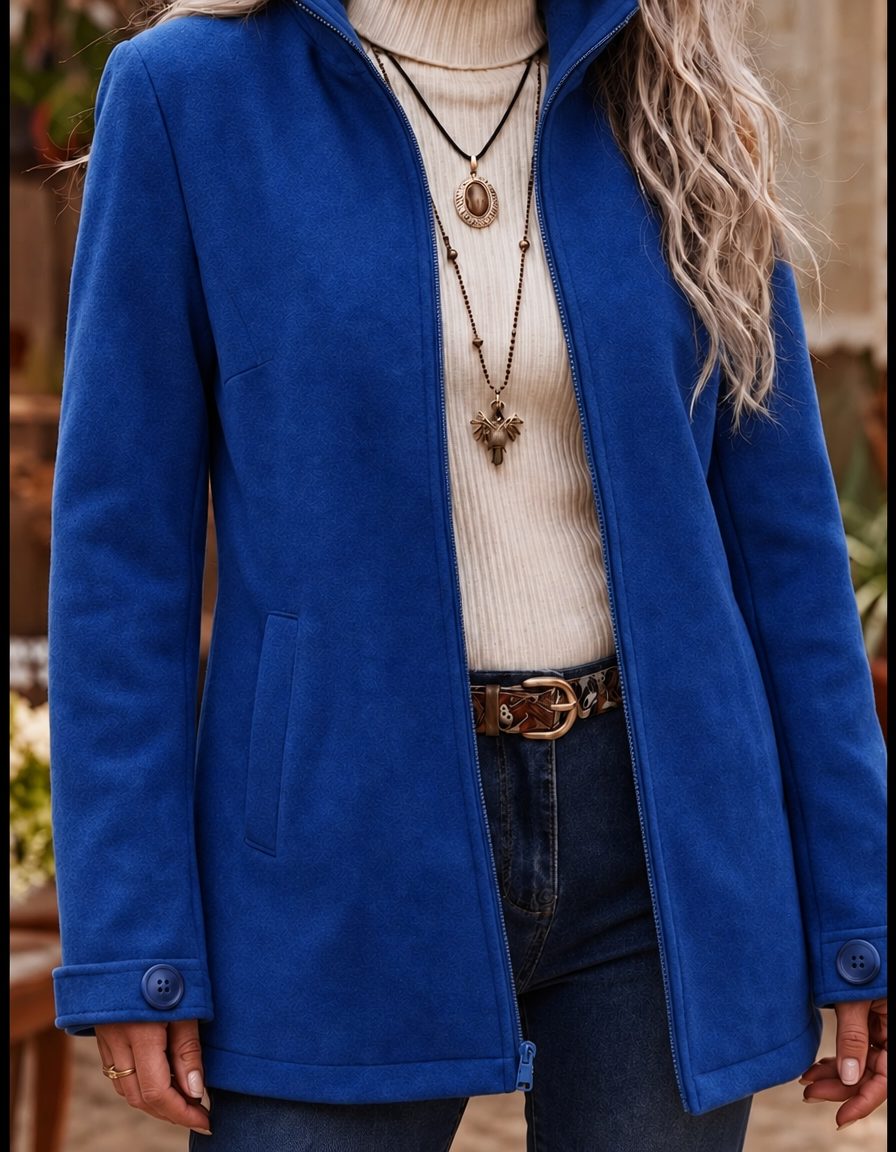 Women's Zip-Up Stand Collar Jacket