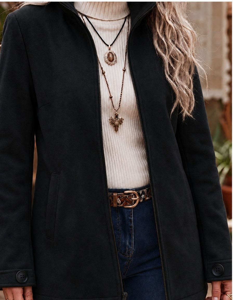 Women's Zip-Up Stand Collar Jacket