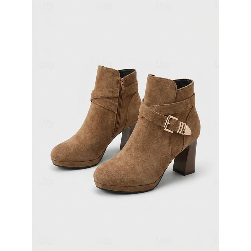 Women's Buckle-Strap Platform Ankle Boots