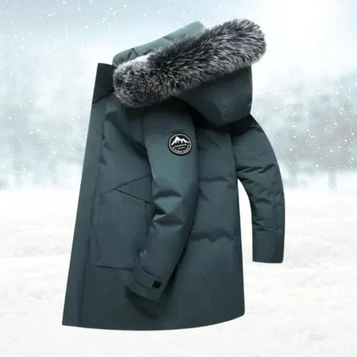 Men's Water-Repellent Long Hooded Winter Parka