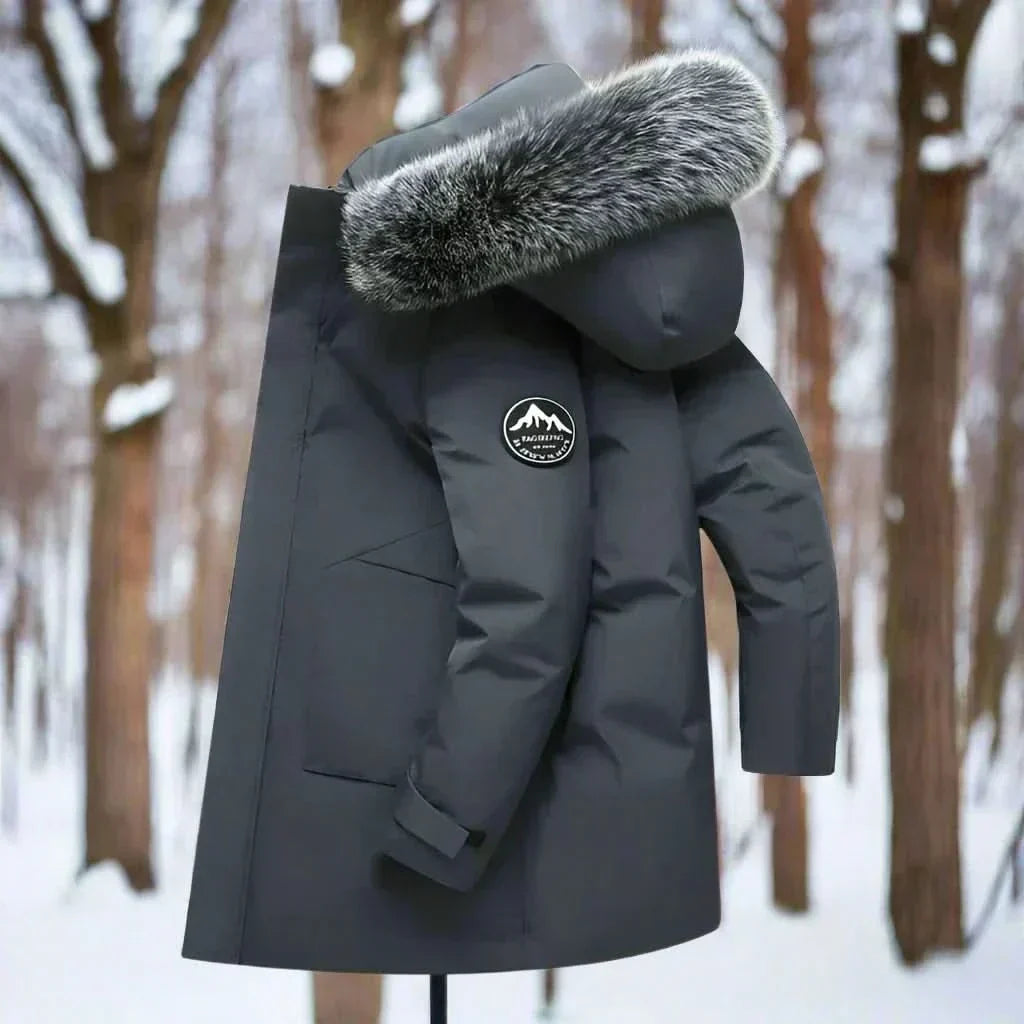 Men's Water-Repellent Long Hooded Winter Parka