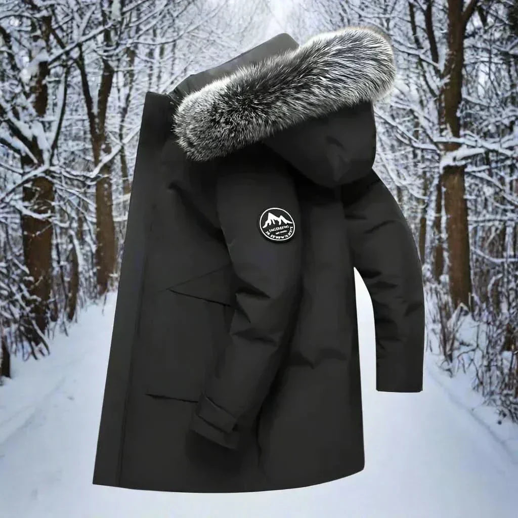 Men's Water-Repellent Long Hooded Winter Parka
