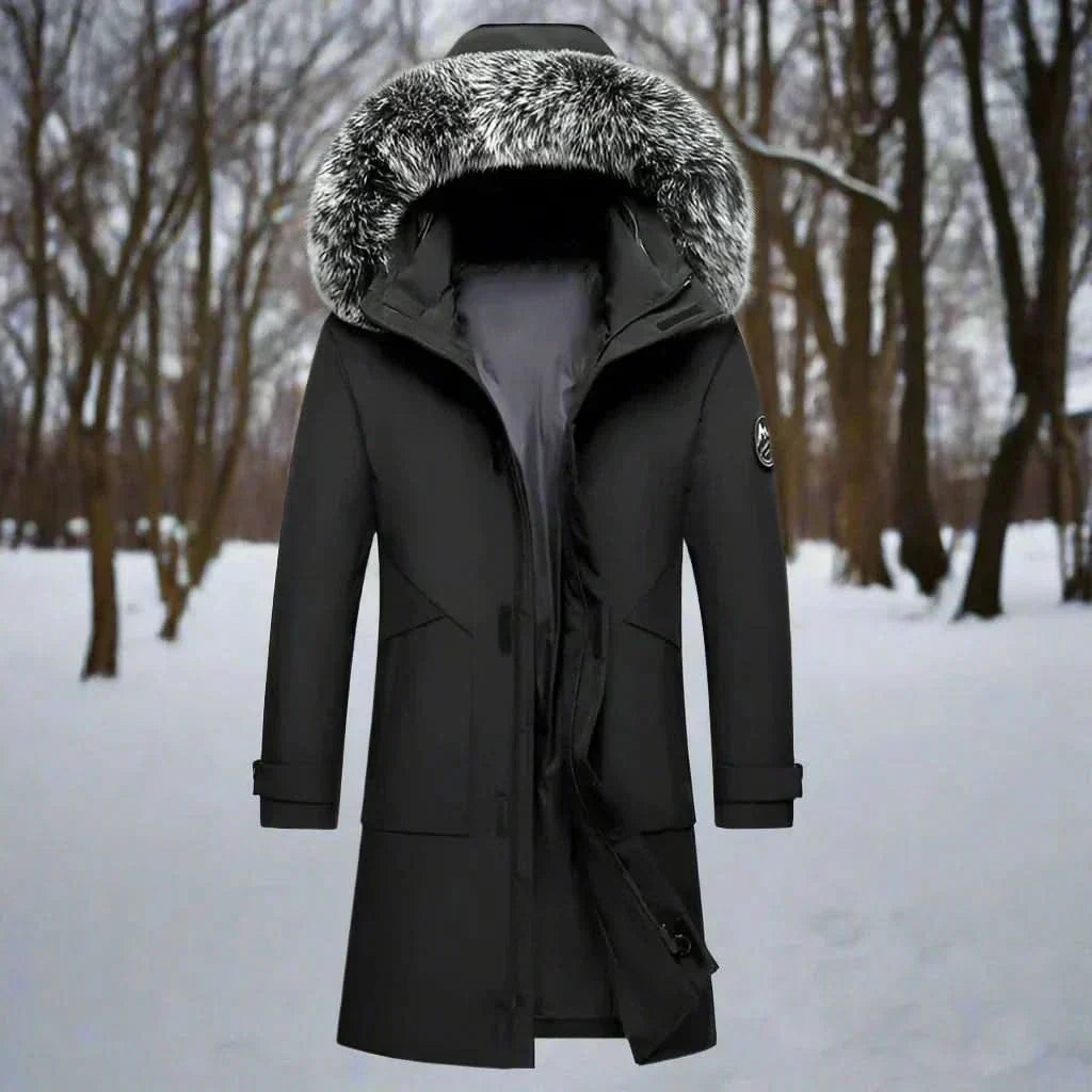 Men's Water-Repellent Long Hooded Winter Parka