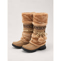 Women's Faux Fur Cuff Boho Winter Boots - Brown