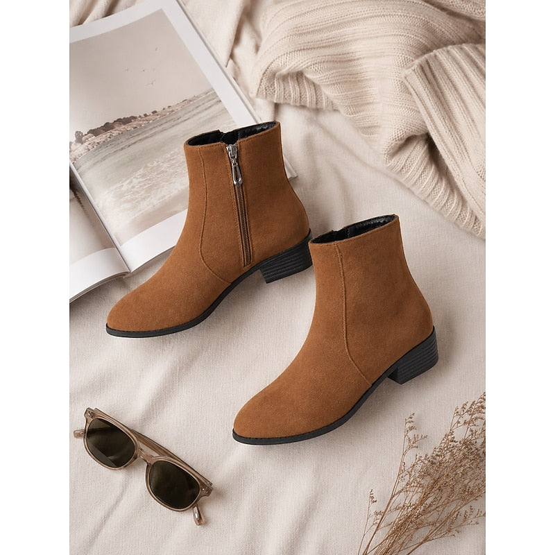 Women's Tailored Low Block Heel Ankle Boots