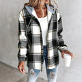 Women's Plaid Oversized Cardigan - Black