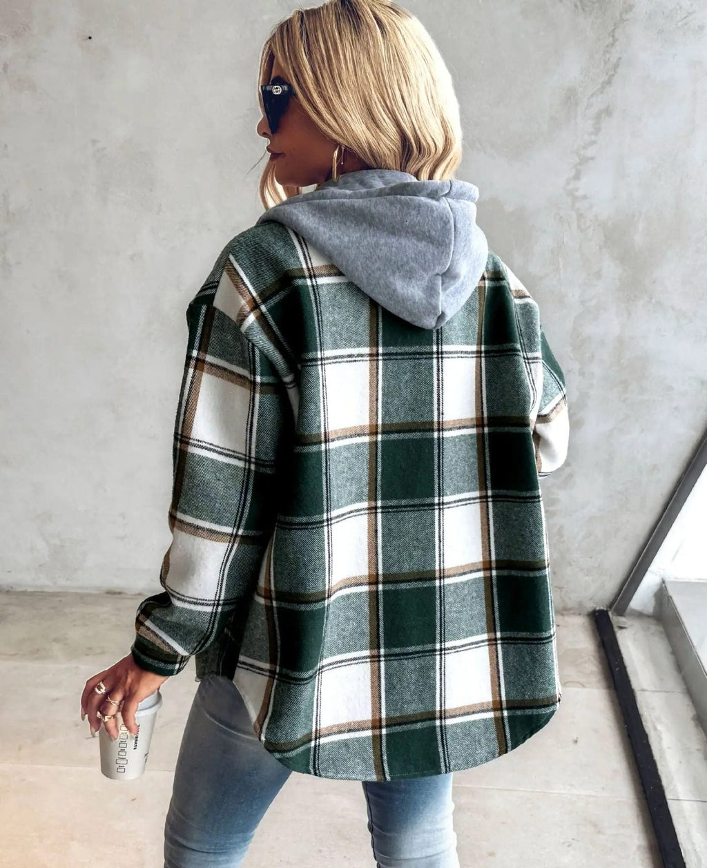 Women's Plaid Oversized Cardigan