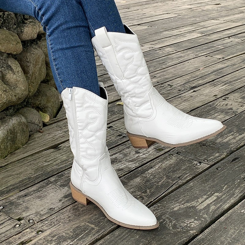 Women's Metallic Finish Western Cowboy Boots