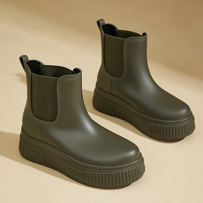 Women's Waterproof Platform Chelsea Rain Boots