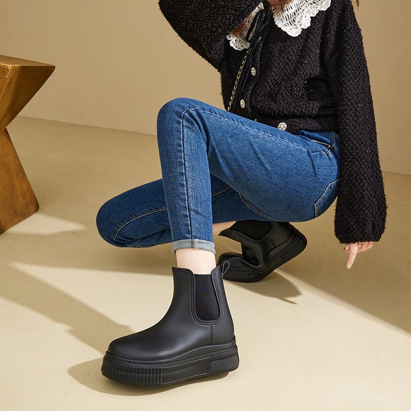 Women's Waterproof Platform Chelsea Rain Boots