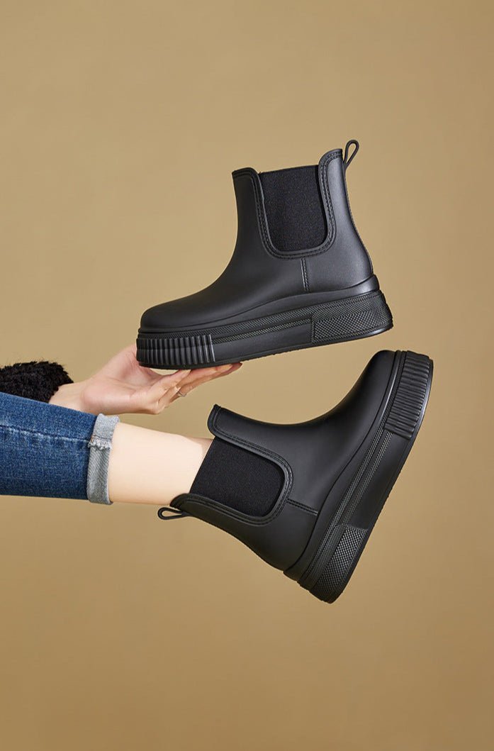 Women's Waterproof Platform Chelsea Rain Boots