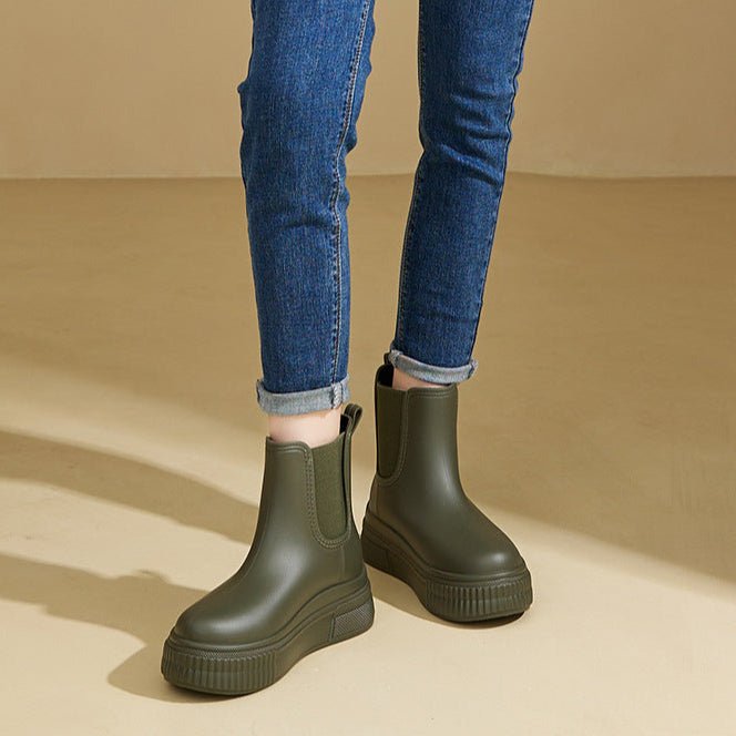 Women's Waterproof Platform Chelsea Rain Boots