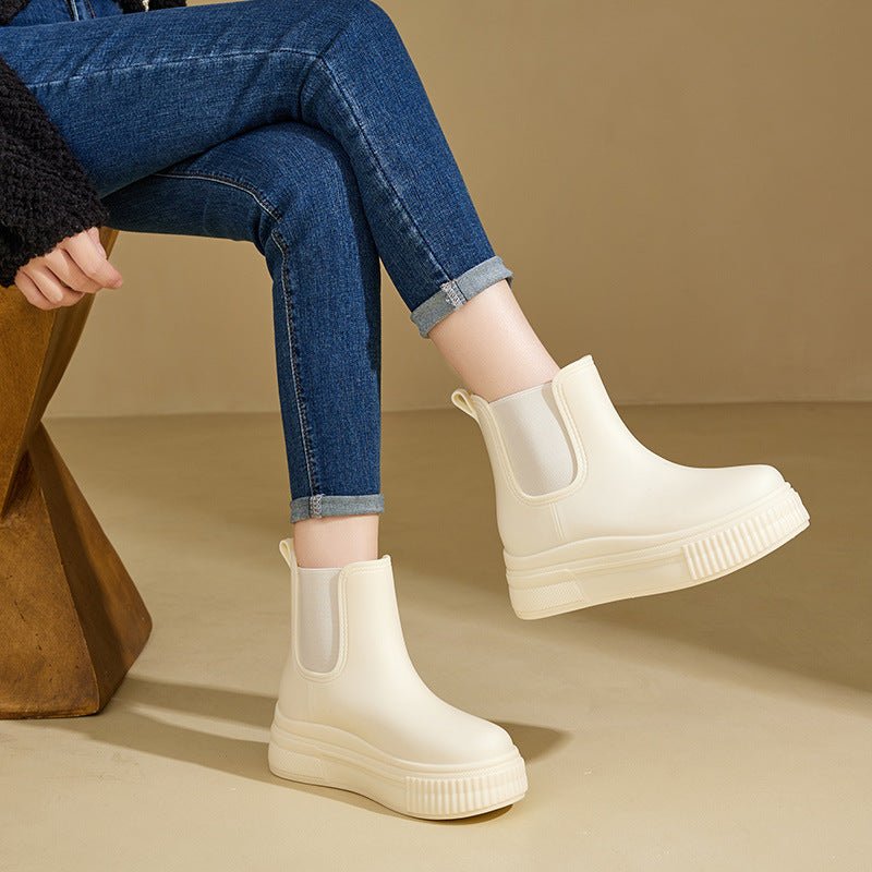 Women's Waterproof Platform Chelsea Rain Boots