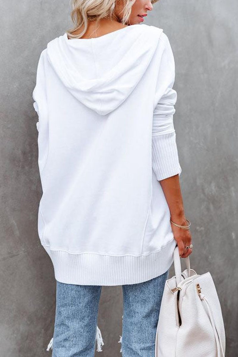 Women's Oversized Henley Pullover Hoodie