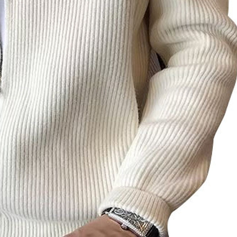 Men's Standing Collar Zip Cardigan