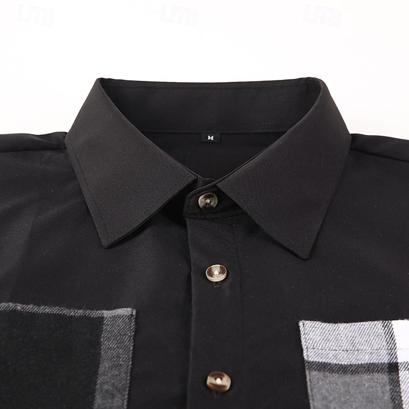 Men's Patchwork Contrast-Panel Shirt Jacket
