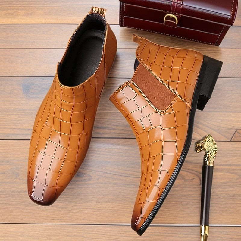 Men's Chelsea Ankle Boots with Stretch Side Panels