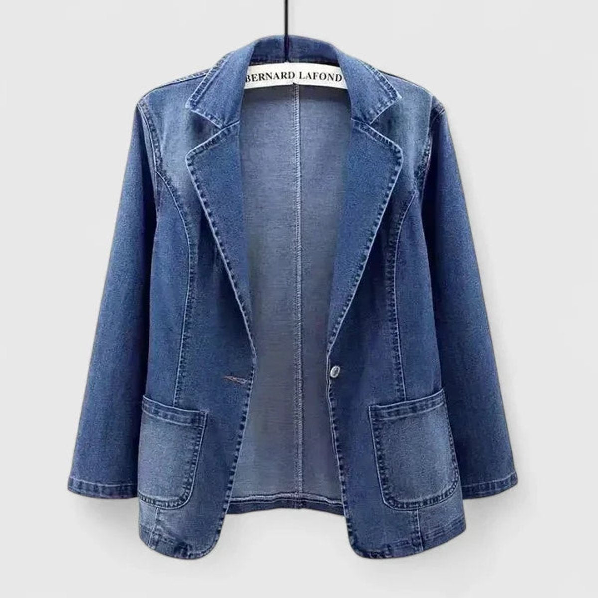 Women's Casual Denim Blazer with Single Button