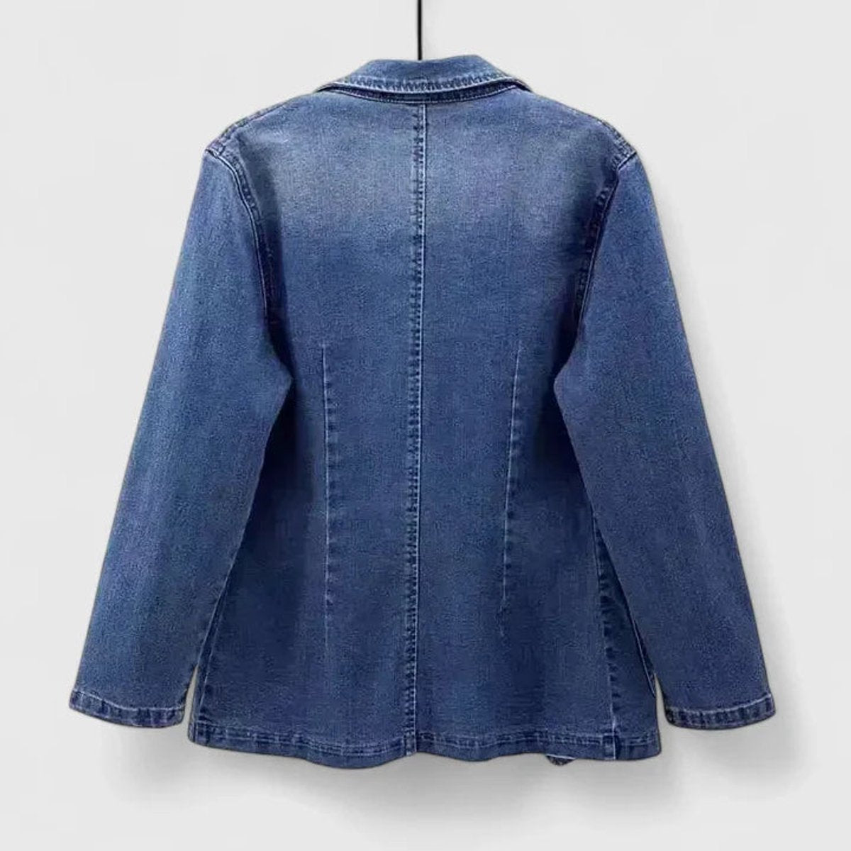 Women's Casual Denim Blazer with Single Button