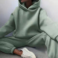 Women's Casual Loose-Fit Hoodie Jogger Set - White