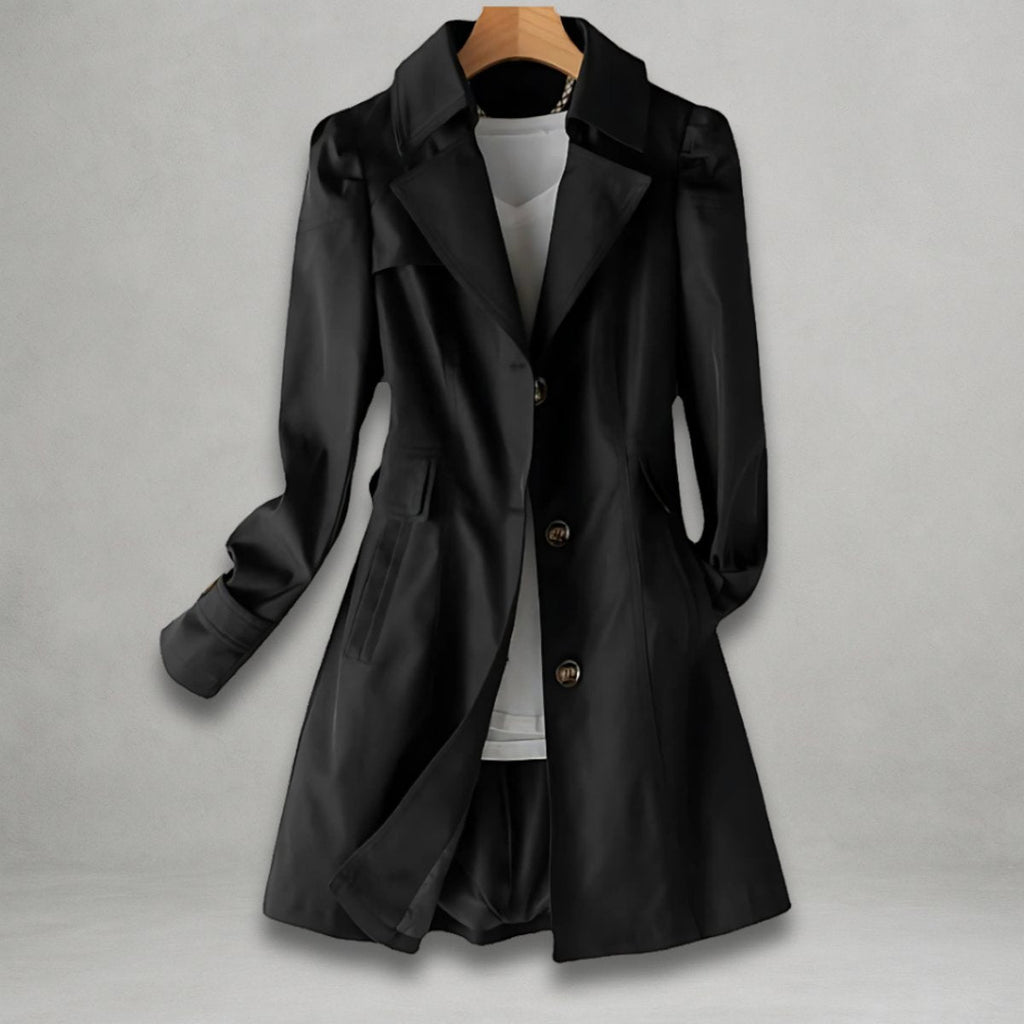 Women's Single-Breasted Mid-Length Trench Coat