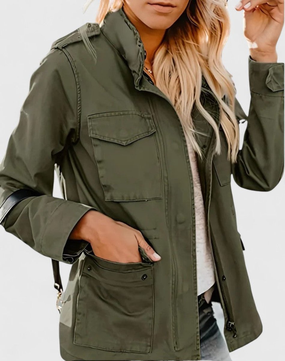 Women's Lightweight Utility Jacket with Drawstring Waist