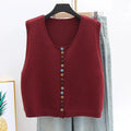 Women's Sleeveless Knit Sweater Vest - Burgundy