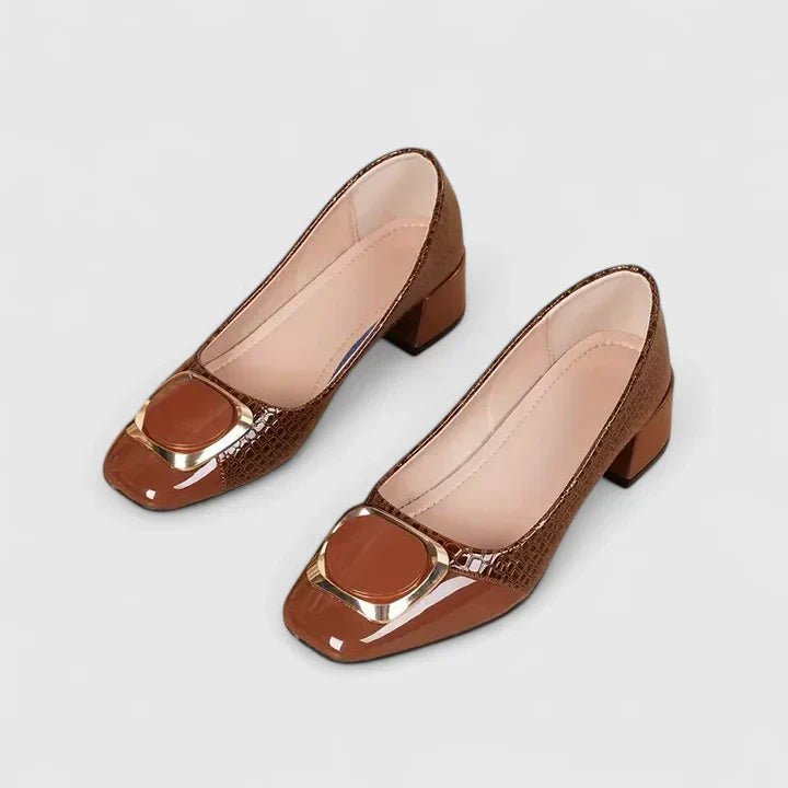 Women's Croc-Embossed Block Heel Loafers