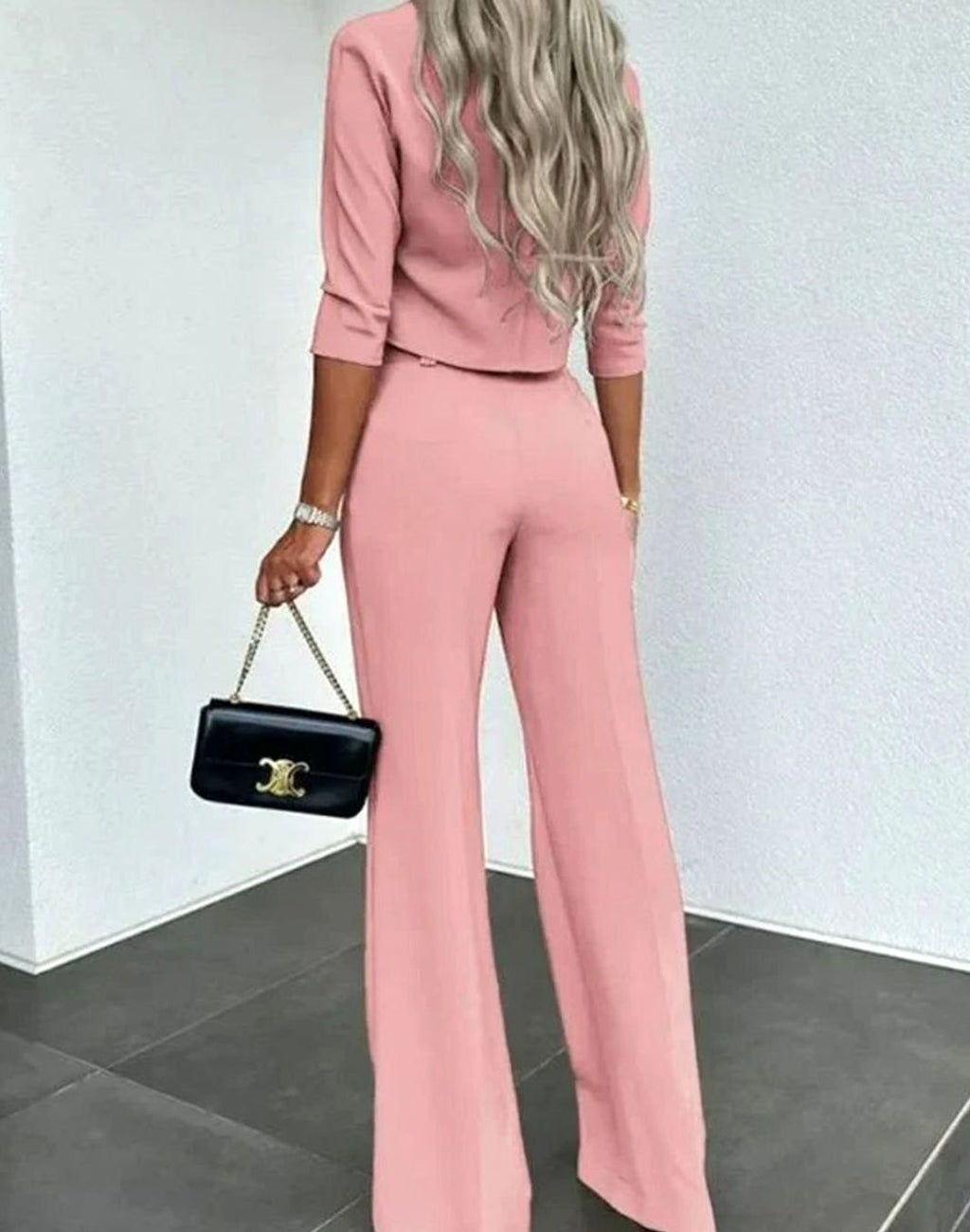 Women's Cropped Top and Wide-Leg Trouser Set