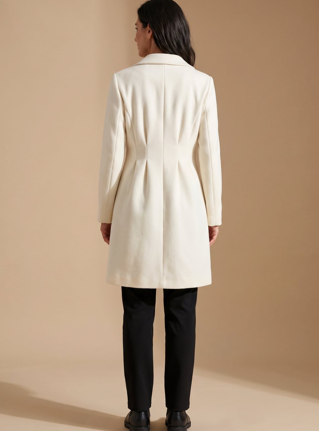 Women's Flared Knee-Length Wool-Blend Coat