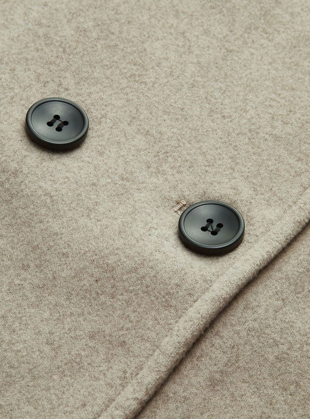 Women's Relaxed Double-Breasted Wool Pea Coat
