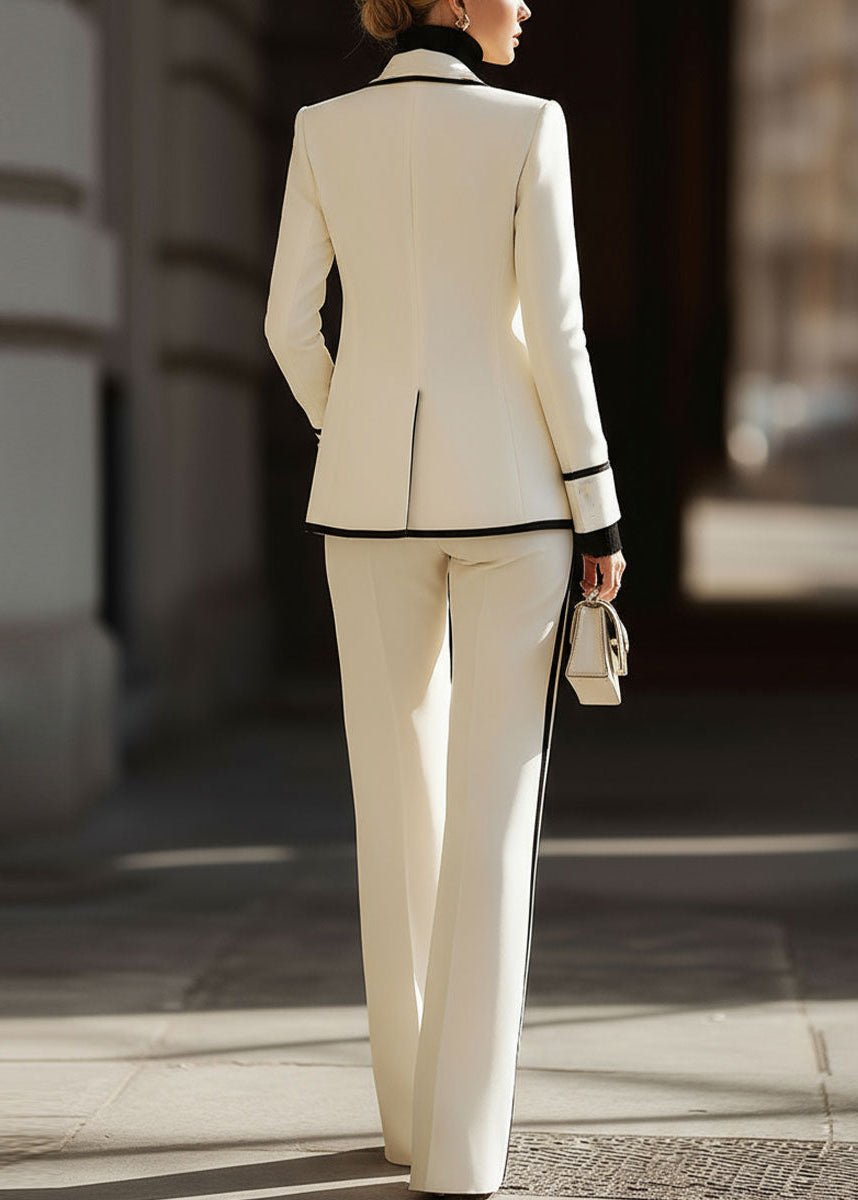 Women’s Double-Breasted Blazer Wide-Leg Suit Set