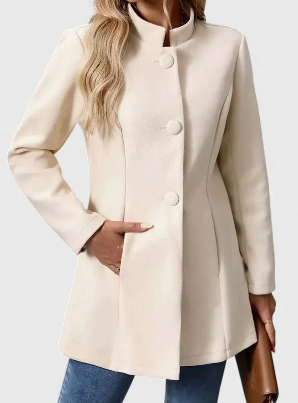 Women's Waist-Shaping Stand-Collar Formal Jacket