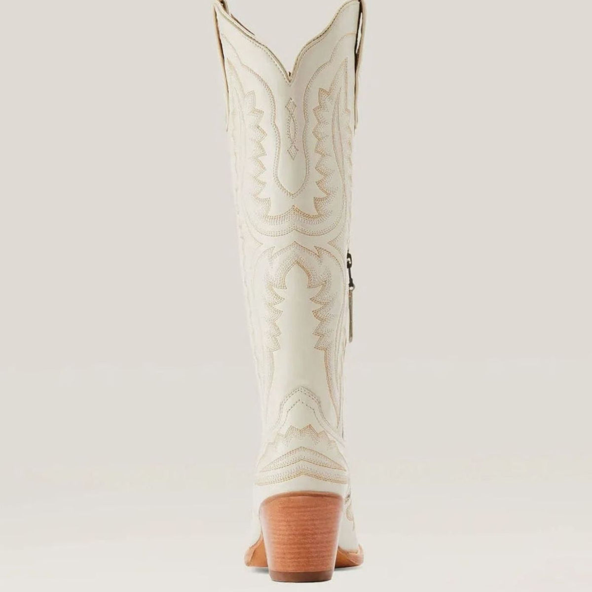 Women's Embroidered Knee-High Western Cowboy Boots - Off-white