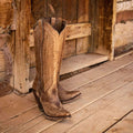 Women's Embroidered Knee-High Western Cowboy Boots - Dark Brown