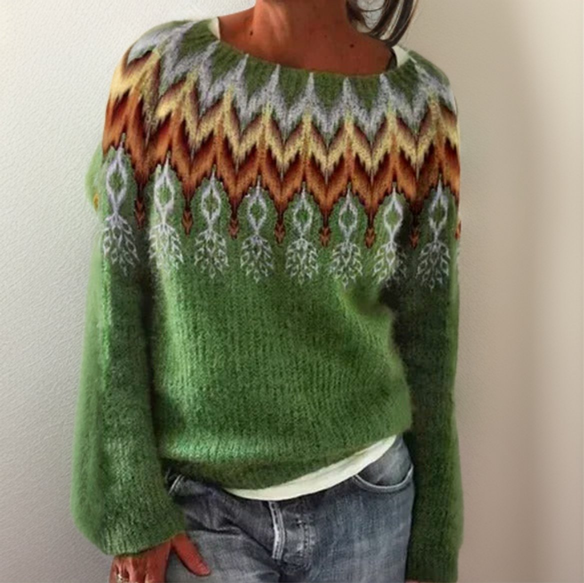 Women's Fair Isle Geometric Pullover Sweater