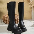 Women's Chunky Platform Knee-High Boots - Brown
