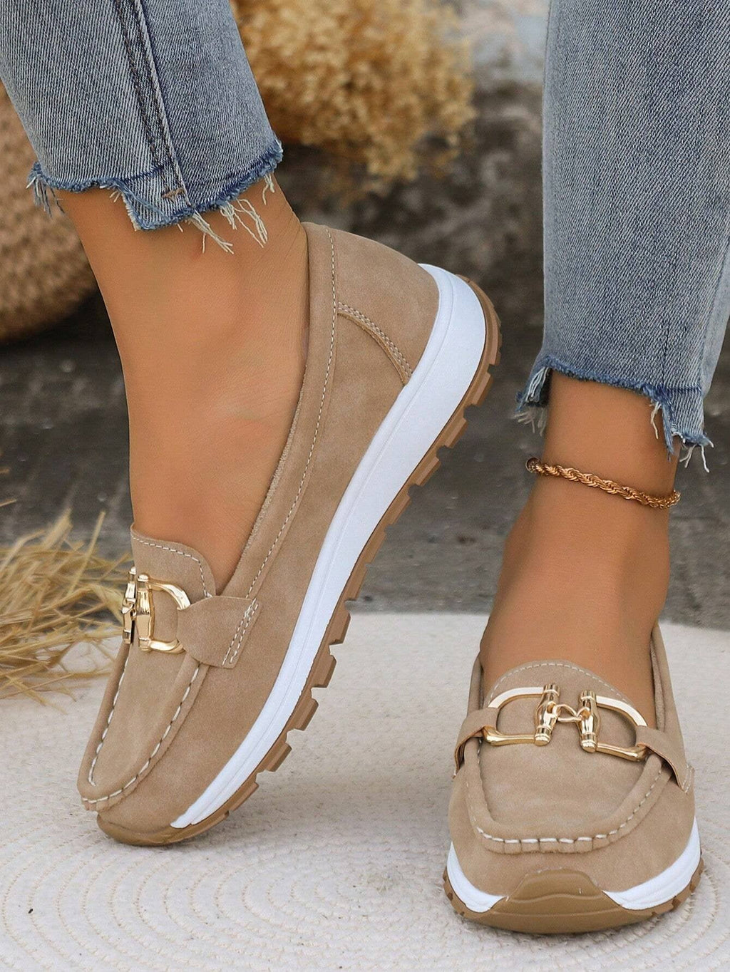 Women's Slip-On Buckle Comfort Loafers