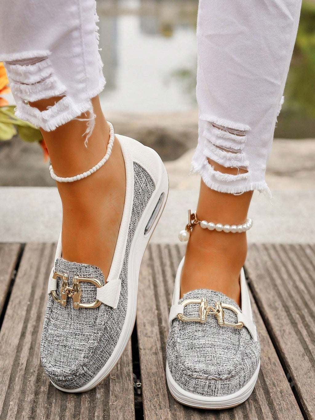 Women's Slip-On Buckle Comfort Loafers